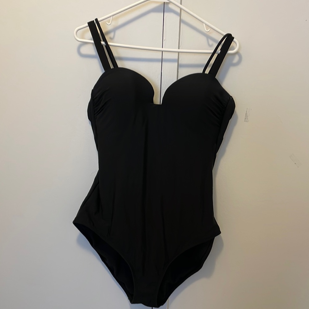 Athleta Black One-Piece Swimsuit with Double Straps